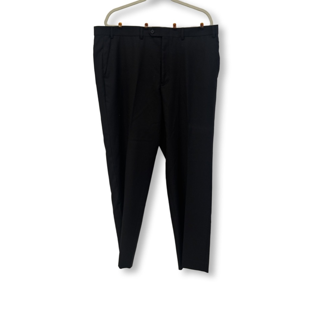 LAUREN Ralph Lauren Women Black Dress Pants 100% Wool Natural stretch 40 x 32
